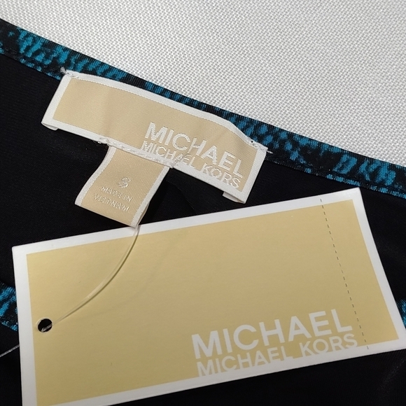 Michael Kors Women's Flare Cuff And Hem Black Stretch Dress Size S NWT - Picture 8 of 9